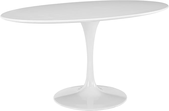 Lippa 60" Oval Wood Top Dining Table - White