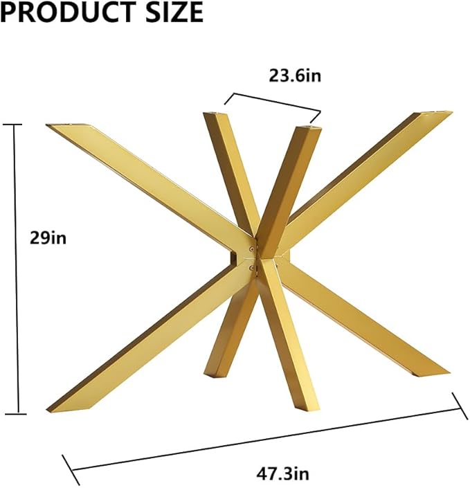 30 Inch Modern Table Base Gold, Metal Dining Table Legs with Suction Cups, Heavy Duty Desk Base for Marble,Glass,Wood Top, Set of 4 Furniture Legs for Home,Kitchen,DIY Bench Legs Coffee Table (Gold)