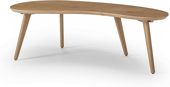 Camaflexi Mid Century Modern Abstract Shaped Coffee Table/Wood/Light Oak Finish