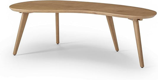 Camaflexi Mid Century Modern Abstract Shaped Coffee Table/Wood/Light Oak Finish