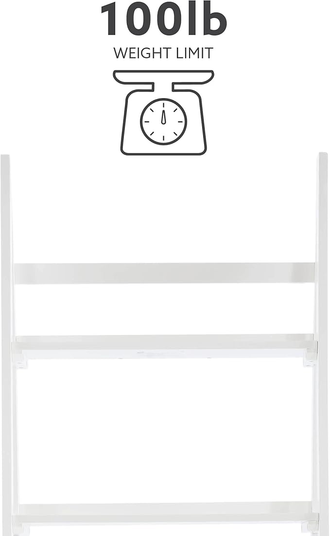 Melissa White Mid Century Five Shelf Ladder Bookcase by Linon