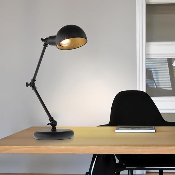 Desk Lamp, Adjustable Gooseneck Architect Table, E27 Retro Desk Reading Swing Arm Desk Lights Bedside Night Stand for Bedroom End Table Study Room Office Lighting Fixtures