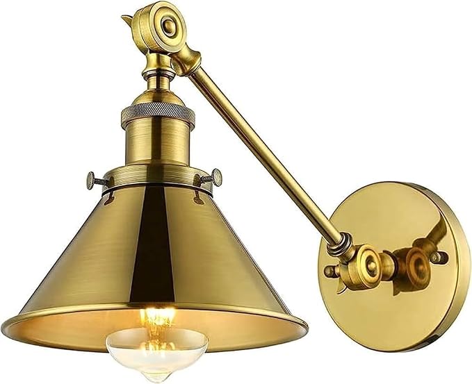 Antique Retro Wall Sconces Industrial Swing Arm Lamp Adjustable Reading Metal Lampshade Light,Light