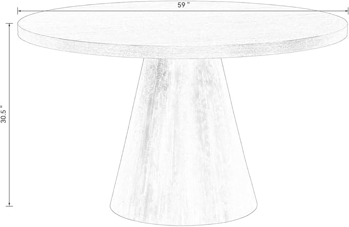 59" Black Round Dining Table, Mid-Century Modern Round Kitchen Table for 4-5 6 8 People, Large Dining Table for Home Dining Room Kitchen Living Room Restaurant Furniture