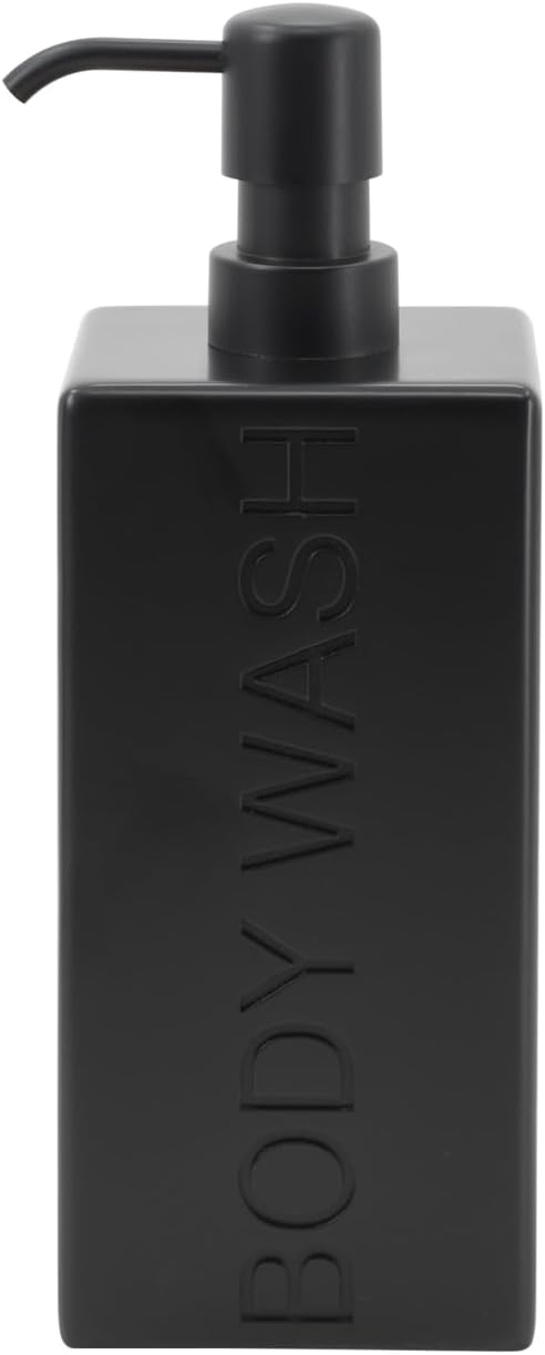 Rectangular Resin Dispenser Premium Bathroom Shampoo Conditioner Body Wash Bottle Modern Refillable Pump Design