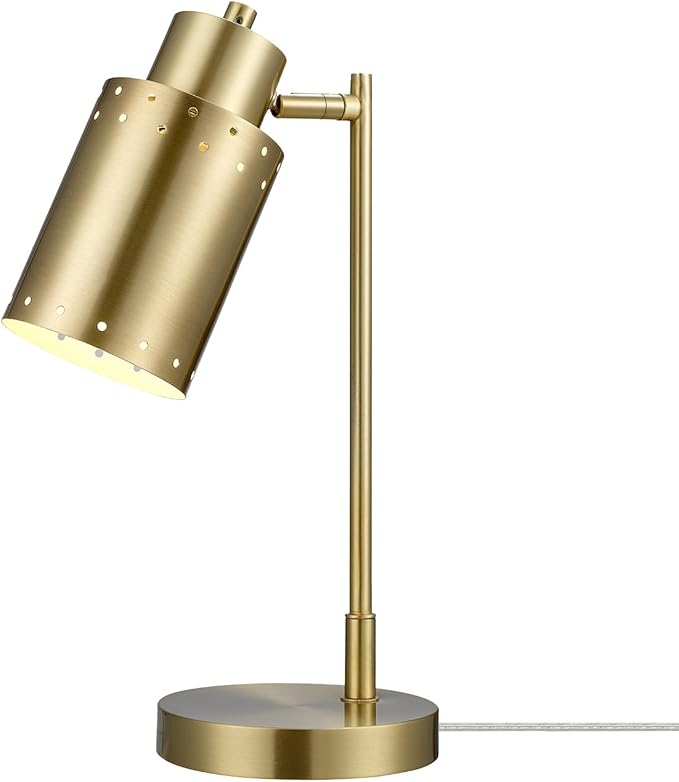 Globe Electric 15" Desk Lamp, Brass Finish, Metal, Adjustable, Reading Light, Home Office, Study Accessories