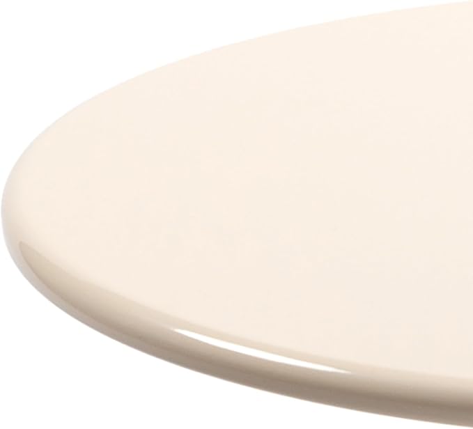 Vintage Metal Coffee Table, Round Cream White Side Table for Sofa or Bedside, Accent End Table for Small Space Living Room Bedroom