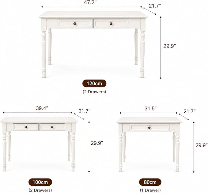 Solid Wood Desk with Drawers, Walnut Writing Desks, Small Computer Desk for Small Spaces, Gaming Study Home Office Desks for Work, Student PC Desk for Bedroom, Escritorios para Cuartos