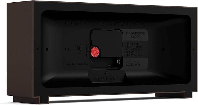 NEWGATE® Thunderbird Desk Clock | Retro Contemporary Rectangular Design | Mocha Brown | Modern mid-Century Style for Desk, Mantel, Table top or Shelf