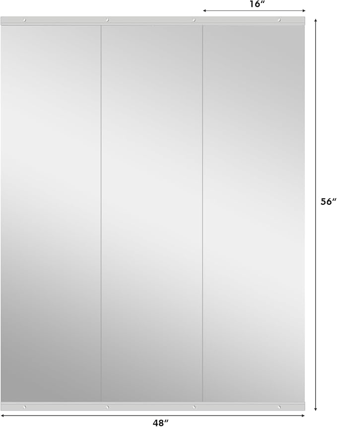 Gym Mirror, 56''x16'' 3PCS Mirrors for Home Gym Wall Large, Full Body Mirror for Yoga, Garage, Dance Studio, Fitness, Anti-Rust, Tempered Glass,Frameless Wall-Mounted Workout Mirrors