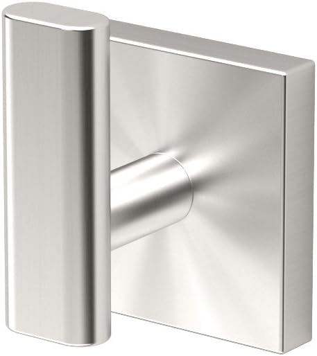 Gatco 4075 Elevate Single Robe Hook, Wall Mounted Hook for Bathroom Towels & Robes, Satin Nickel