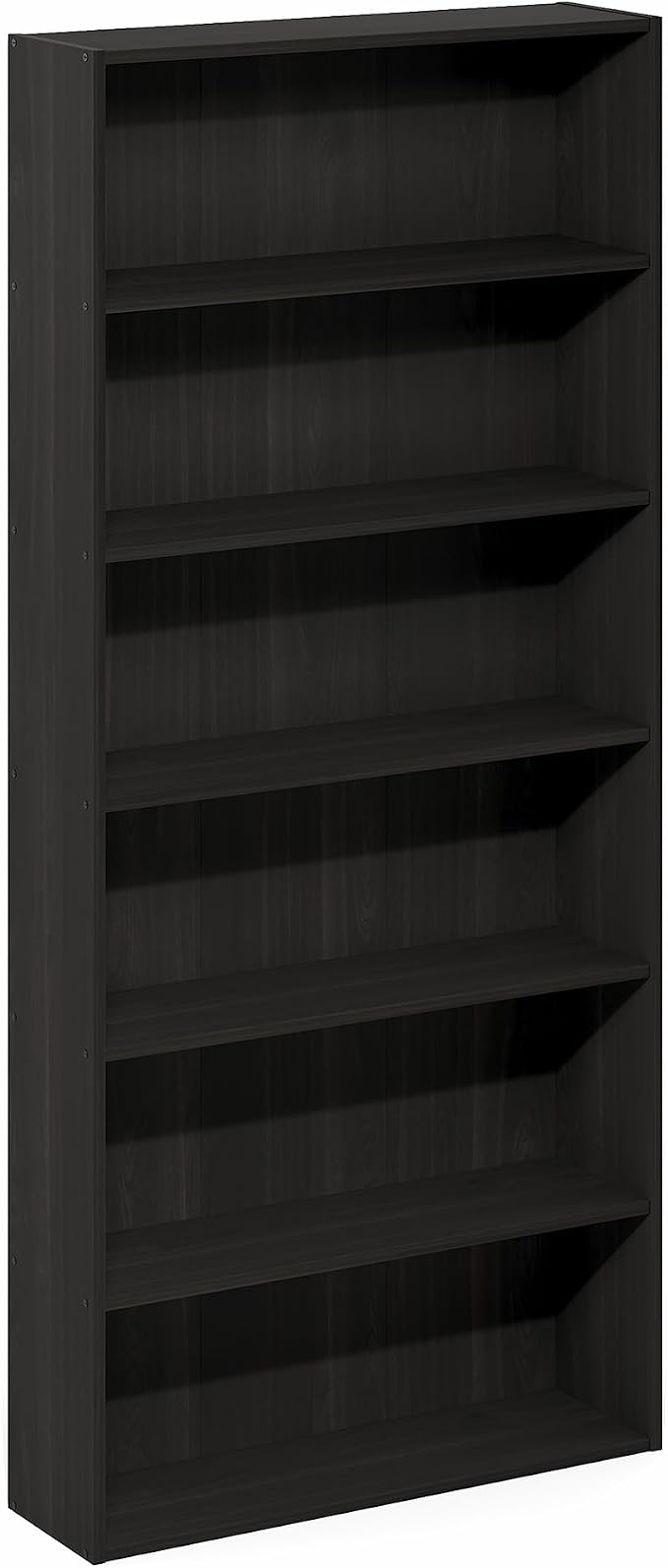 Furinno Basic Book Shelf, 6-Tier Bookcase with Open Shelf, Bookshelf, Cube Storage Organizer, 7 x 24 x 53, for Living Room, Bedroom, Home Office, Espresso
