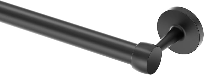 Gatco 5211MX Gibson Towel Bar | Retro Modern Wall-Mounted Bathroom Towel Bar | Stylish Decorative Hardware, Heavy Duty Metal, EZ Ancor Mounting | Matte Black Finish