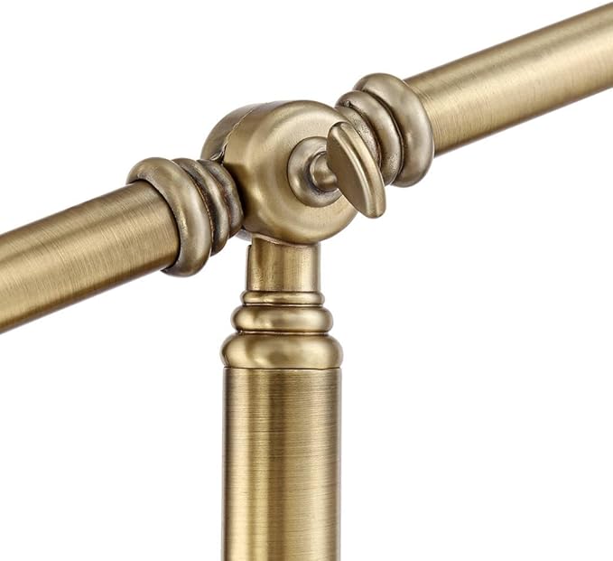 360 Lighting Dawson Traditional Farmhouse Pharmacy Lamps Floor Standing with USB Charging Port 55" Tall Brass Gold Metal Dome Shade Adjustable Boom Arm for Living Room Reading House Bedroom Office