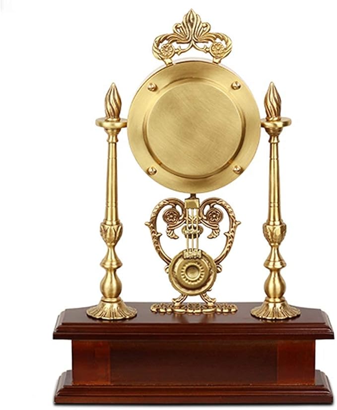 Silent Retro Mantel Clock - Classic Brass Pendulum Desk Clock for Home Decoration, Vintage Table Clock for Living Room, Office, and Bedroom - Elegant Timepiece