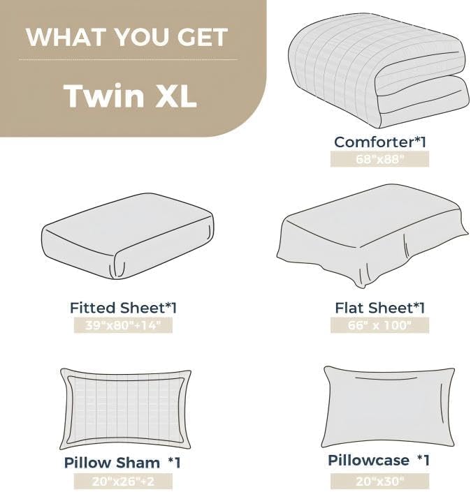 HYMOKEGE Light Green Twin XL Comforter Set Seersucker 5 Pieces, All Season Luxury Bed in a Bag for Bedroom, Bedding Set with Comforter, Sheets, Pillowcase & Sham