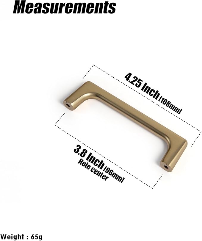 Goo-Ki Champagne Bronze Cabinet Pulls with 4'' Hole Centers, Modern Style Zinc Alloy Cabinet Handles for Dresser,Wardrobe,Cupboard- 2 Pack