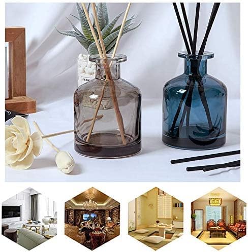 Glass Diffuser Bottles Empty Refillable Glass Container Jar 150ml / 5oz Fragrance Accessories DIY Replacement Diffuser Sticks Sets for Essential Oils Reed Sticks Crafts Spa Home Decoration (White)