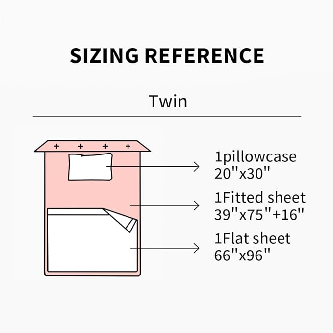 EVERLY Linen Twin Sheets Set, 100% Stonewashed French Linen Bed Sheets Deep Pocket Sheets, 3 Pieces (1 Flat Sheet, 1 Fitted Sheet, 1 Pillowcase) Natural Flax Bedding Set,Pink