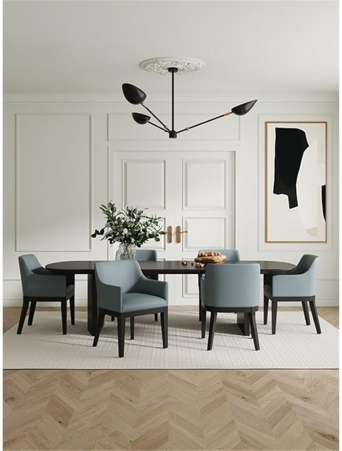Manhattan Comfort Gansevoort Modern Faux Leather Dining Chair with Arms, Leatherette Upholstery on Solid Beech Wood Frame, Accent Furniture for Kitchen Table or Office, Set of 1, Pewter