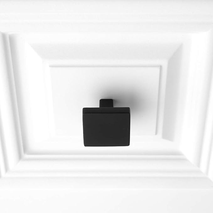 KOOFIZO 30 Pack Black Cabinet Knobs Matte Black Drawer Knobs K03 Square Single Hole Cabinet Pulls for Cabinets Drawer Dresser Cupboard Bedroom Closet Bathroom Vanity