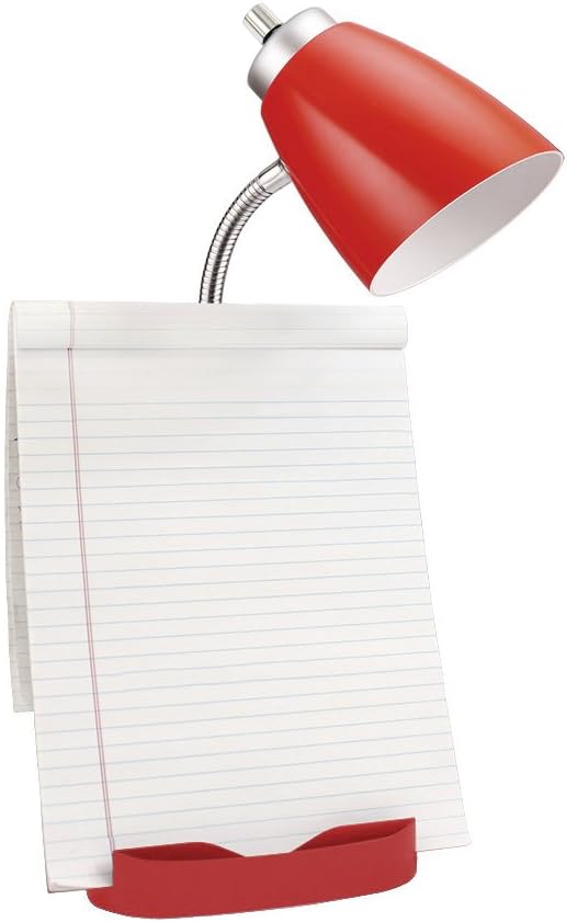 Limelights LD1056-RED Desk Lamp Organizer with iPad Tablet Book Stand and USB Charging Port, Red