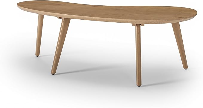 Camaflexi Mid Century Modern Abstract Shaped Coffee Table/Wood/Light Oak Finish