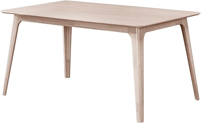 New Classic Furniture Oscar 60" Rectangle Wood Dining Table, White Ash