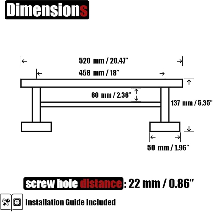 JQK Double Towel Bar Oil Rubbed Bronze, 20.5 Inch 304 Stainless Steel Thicken 0.8mm Towel Rack Bathroom, Towel Holder ORB Wall Mount, Useable Length 18 Inch, TB100L18-ORB
