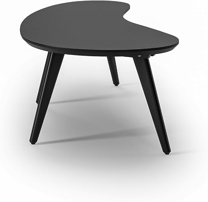 Camaflexi Mid Century Modern Abstract Shaped Coffee Table/Wood/Black Finish