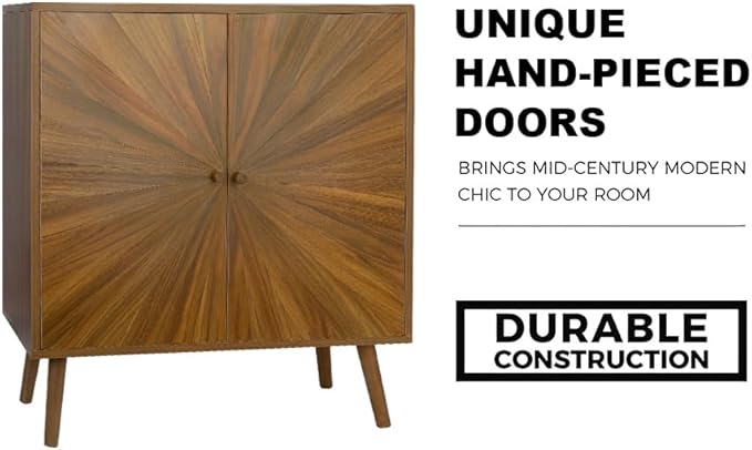 ZYBT Modern Sideboard Buffet Cabinet with Crafted Door, Mid Century Accent Storage Console Table, Farmhouse Cupboard Wood Bar Cabinet for Living Room Kitchen Office Dining Room Entryway