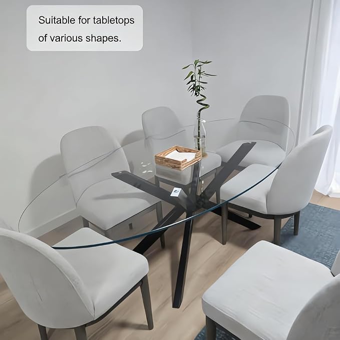 Modern Table Base Black 29" Metal Dining Table Legs with Suction Cups, Desk Base for Marble,Glass,Wood Top, Furniture Legs for Coffee Table, End Table, Home,Kitchen, Office
