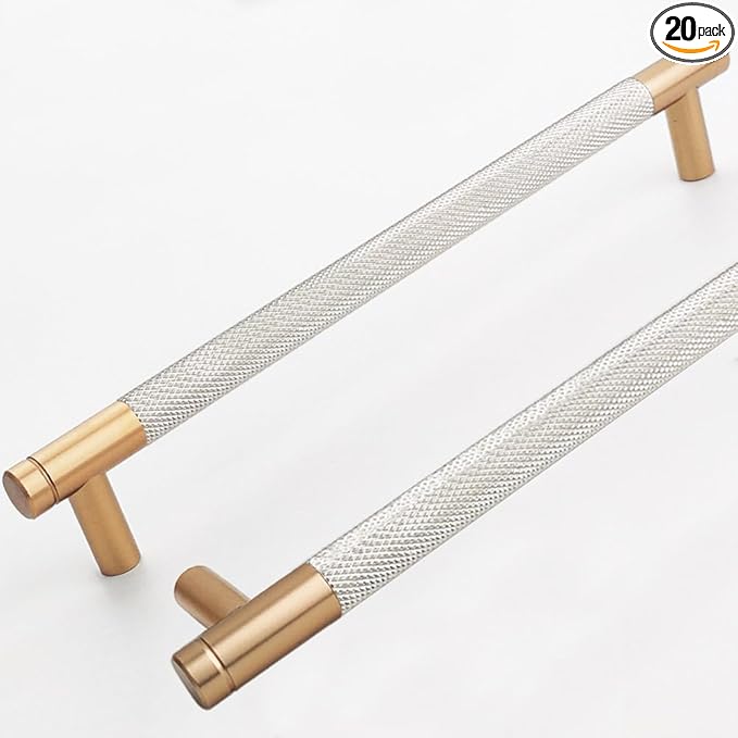 20 Pack 7 1/2 Inch 192 mm Bronze and Nickel Barrel Cabinet Pulls Cupboard Aluminum Handles Drawer Pull Cabinet Handles