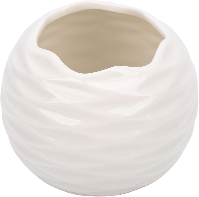 Scented Candle Holder, Ceramic Nordic Minimalist Holder, Hand Cast Texture Heat Proof Candle Stand with Durable Design, Ideal for Living Room, Dining Table & Bedroom Decor (White)