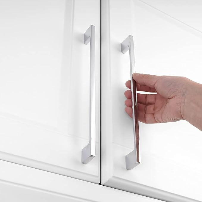KOOFIZO 5 Pack 8-4/5 Inch Polished Chrome Kitchen Cabinet Pulls Chrome Cabinet Handles Chrome Cabinet Hardware for Kitchen Cabinets Drawer P01 Dresser Cupboard Bedroom Bathroom