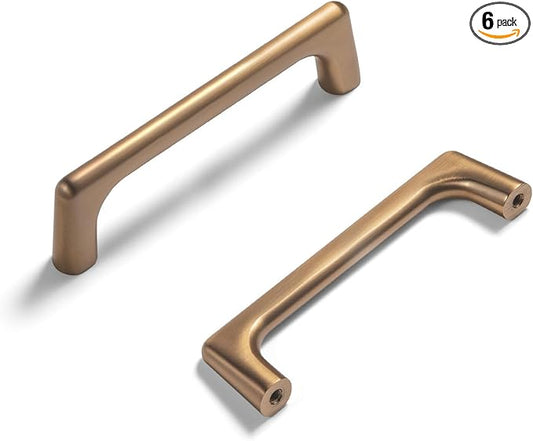 Goo-Ki Champagne Copper Cabinet Pulls with 3.8'' Hole Centers, Retro Style Zinc Alloy Cabinet Handles for Dresser,Wardrobe,Cupboard- 6 Pack