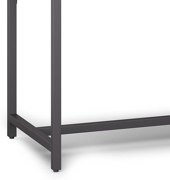 SIMPLIHOME Banting Desk - 72 Inch Wide Solid Wood and Metal Writing Desk in Distressed Grey, Modern Industrial Home Office Computer Table for Study with 2 Drawers and Flip-Down Keyboard Tray