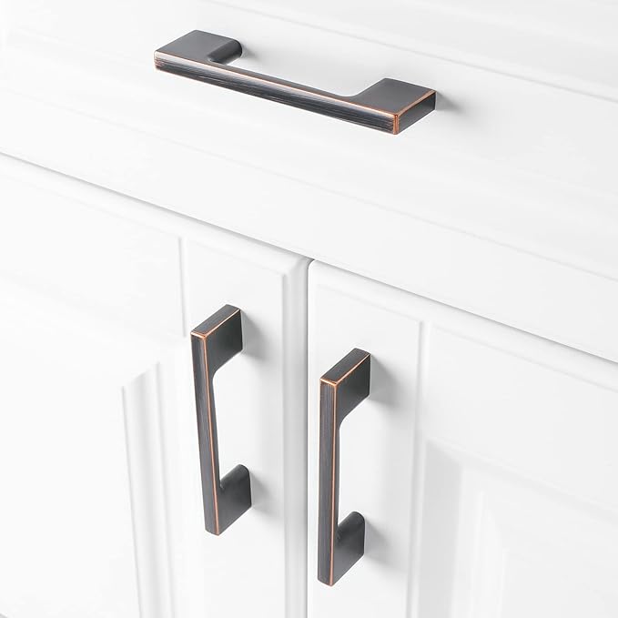 KOOFIZO 10 Pack 3 Inch Oil Rubbed Bronze Kitchen Cabinet Pulls Rubbed Bronze Cabinet Handles Bronze Cabinet Hardware for Kitchen Cabinets Drawer P01 Dresser Cupboard Bedroom Bathroom