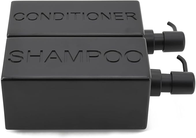 Rectangular Resin Dispenser Premium Bathroom Shampoo Conditioner Body Wash Bottle Modern Refillable Pump Design