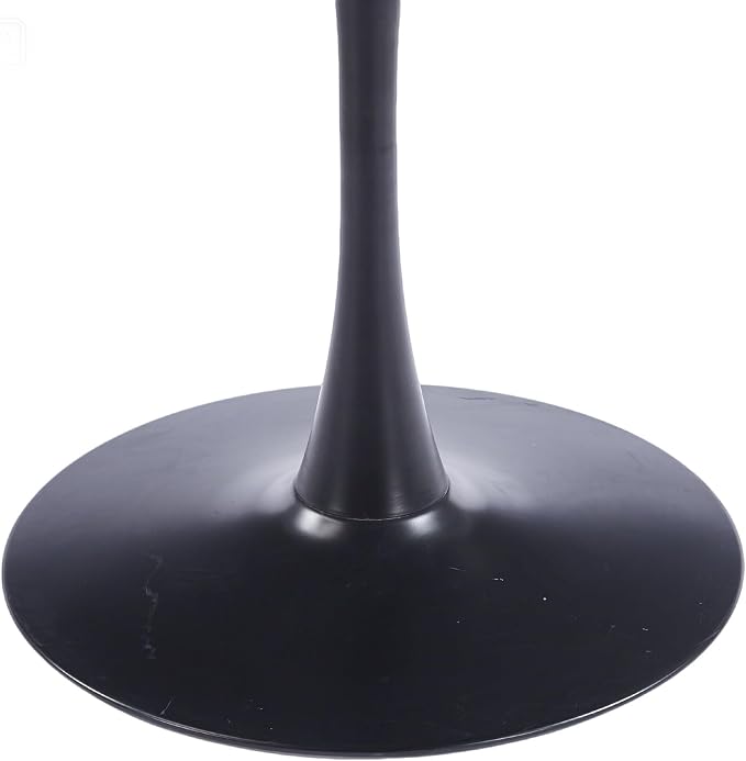 42" Tulip Table for 4-6 Persons Modern Round Dining Table, Mid-Century Modern Black Marble Small Kitchen Table with MDF Wooden Top, Leisure Coffee Table for Living Room, Dining Room, Office
