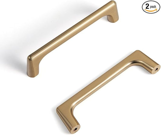 Goo-Ki Champagne Bronze Cabinet Pulls with 3.8'' Hole Centers, Modern Style Zinc Alloy Cabinet Handles for Dresser,Wardrobe,Cupboard- 2 Pack
