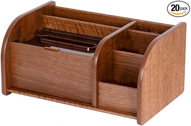 wooden office desk storage rack, suitable for storage in offices, living rooms, kitchens, or bathrooms, is the gift for housewarming, Thanksgiving, or Christmas (walnut wood)