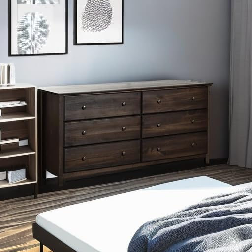 Grain Wood Furniture Shaker 6-Drawer Dresser, Solid Wood with an Expresso Finish