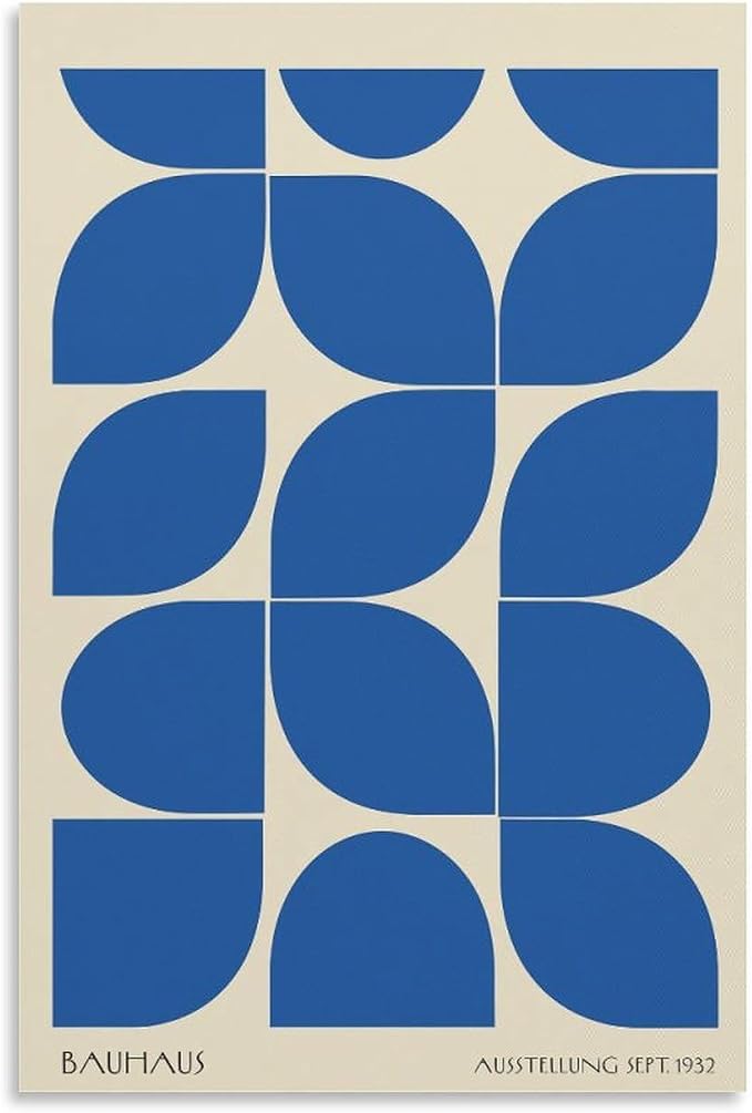FideMm Bauhaus Poster Wall Art,Exhibition Wall Art, Stylish Mid Century Home Decor Poster for Room Aesthetics Canvas Wall Art Poster And Print Unframe-style 16x24inch(40x60cm)