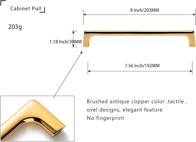 Goo-Ki Shinging Gold Cabinet Pulls with 6.3''(160mm) Hole Centers, Modern Style Zinc Alloy Cabinet Handles for Dresser,Wardrobe,Cupboard- 2 Pack