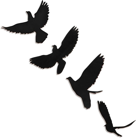 Blulu 4 Pieces Wooden Bird Wall Decor Flying Bird Sculptures Wall Art Decor Silhouette Art Wooden sign for Home Living Room Bedroom Kitchen Hanging Decoration, 4 Size