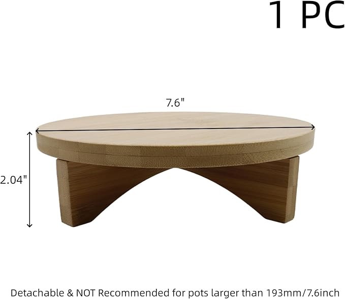 Oedema 7.6" Solid Wood Small Plant Stand Round Plant Riser Short Plant Stand Indoor for Small Plants, Flower Pot, Vase, Home Decor