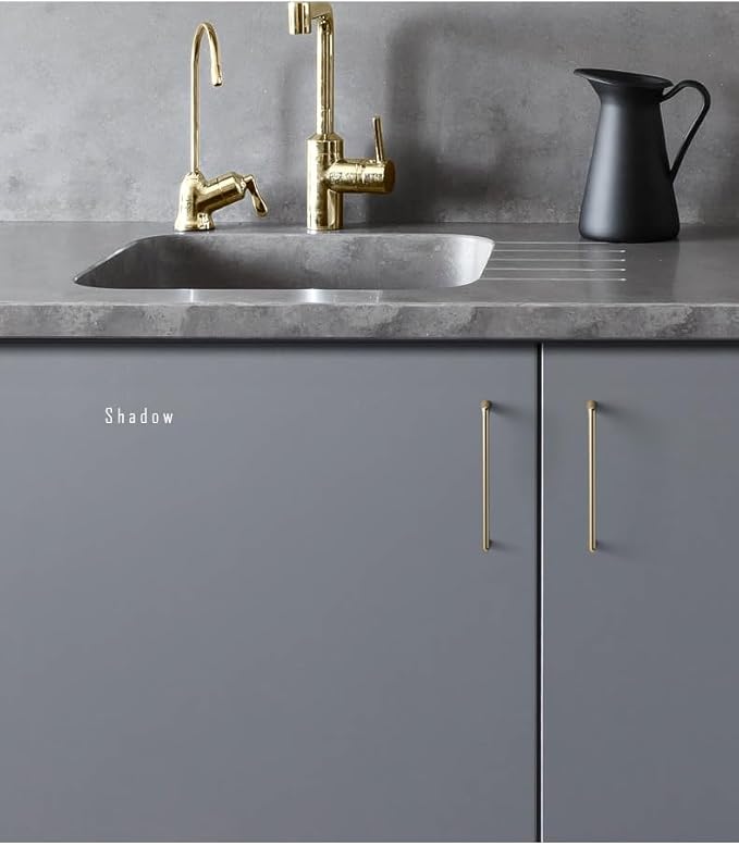 Goo-Ki Shinging Gold Cabinet Pulls with 5''(128mm) Hole Centers, Modern Style Zinc Alloy Cabinet Handles for Dresser,Wardrobe,Cupboard- 2 Pack
