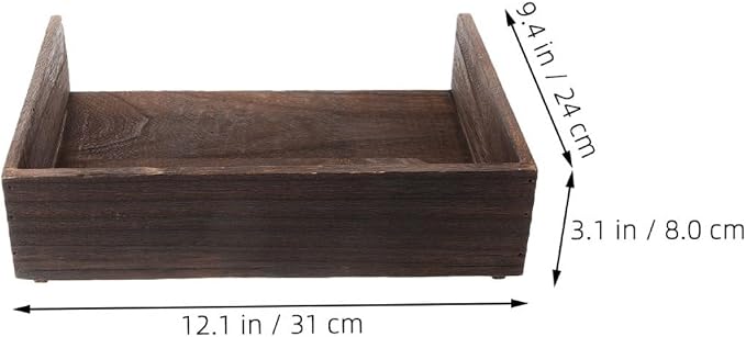 Homoyoyo 2pcs Vintage Solid Wood Desktop Organizer with Design Natural Wood Finish for Office Supplies and Books Stylish Storage for Home and Study Rooms