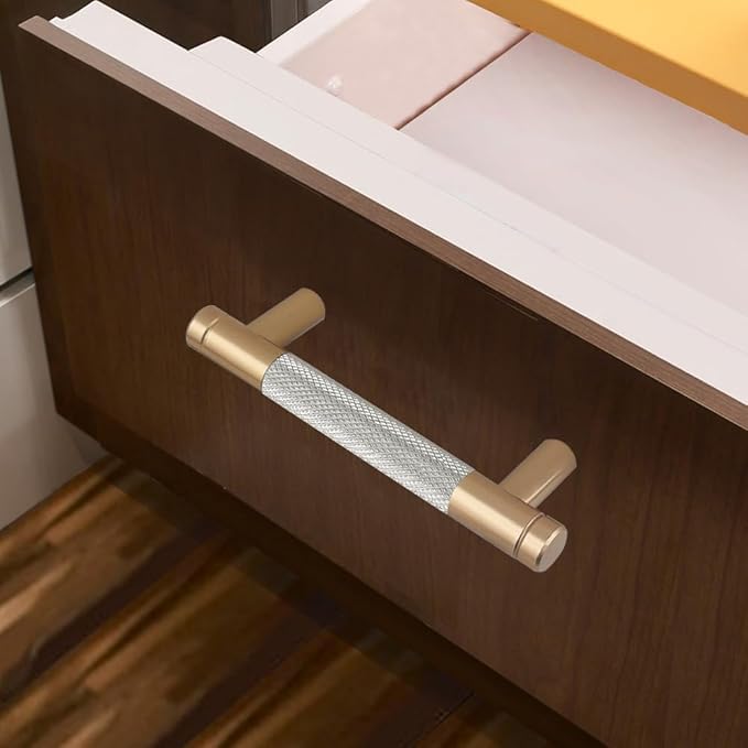 12 Pack 3 Inch 76 mm Bronze and Nickel Barrel Cabinet Pulls Cupboard Aluminum Handles Drawer Pull Cabinet Handles